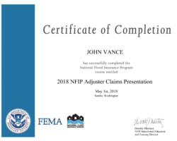 NFIP FIMA Flood Adjuster
